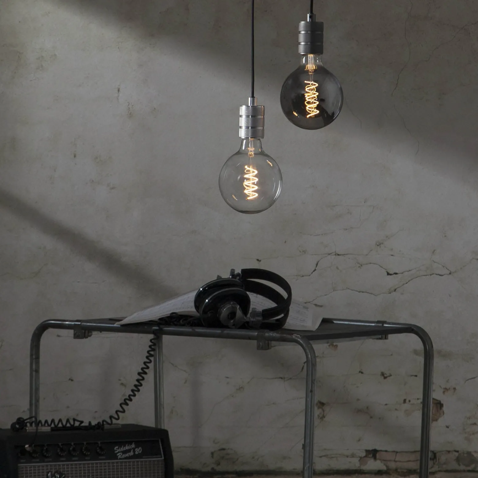 LED-globe-lamppu E27 2W G125 Decoled Spiral Smoke