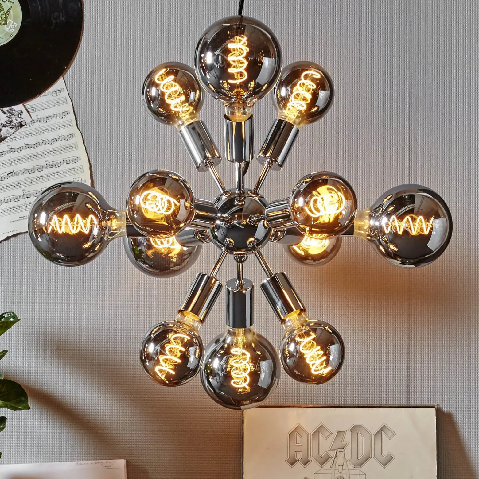 LED-globe-lamppu E27 2W G125 Decoled Spiral Smoke