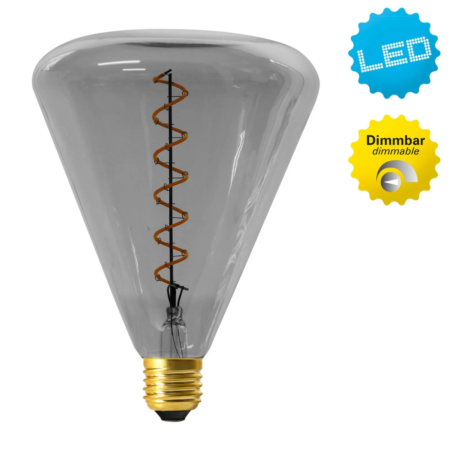 LED-globe-lamppu E27 4W 2 200 K, harmaa sävy
