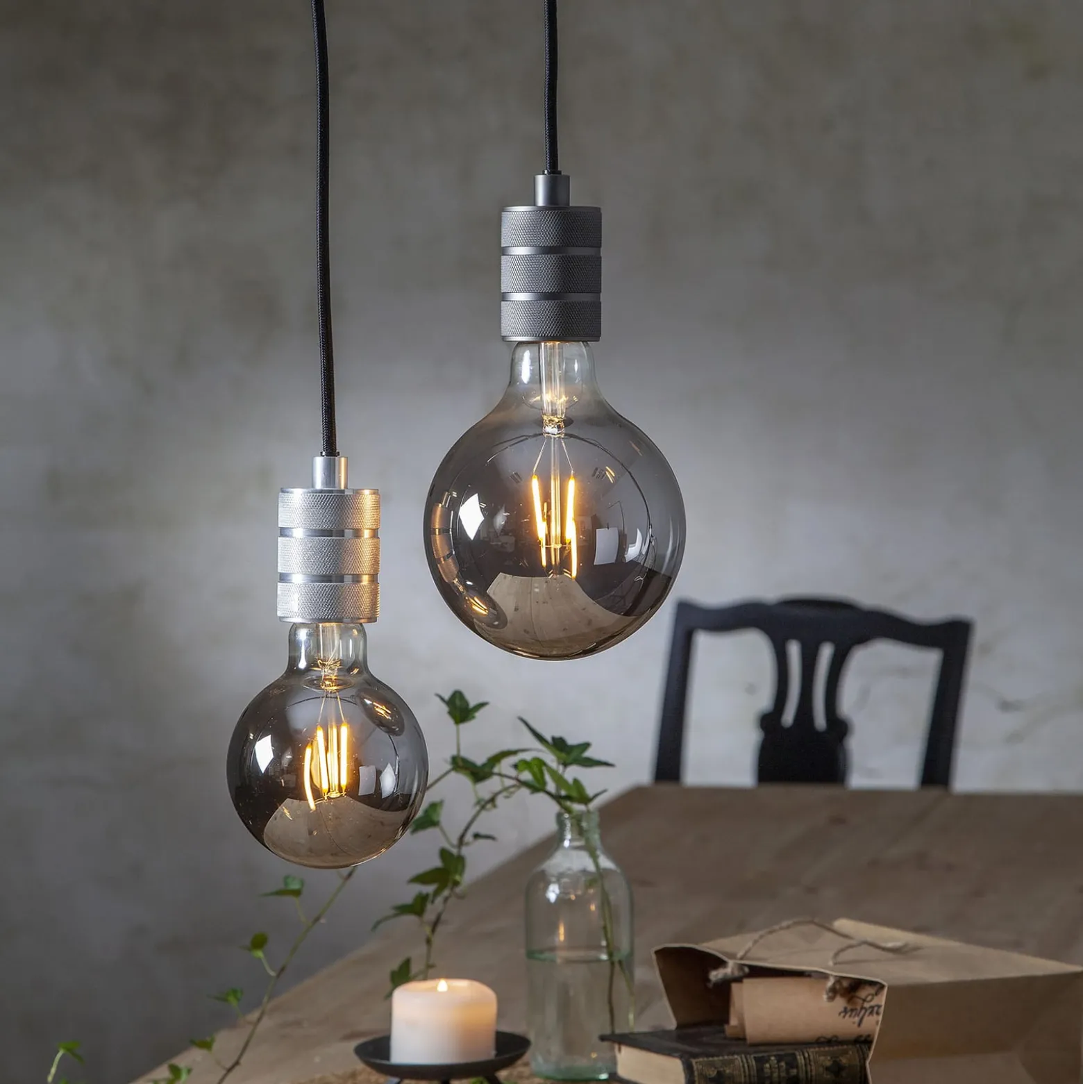 LED-globe-lamppu E27 1,8W Plain Smoke 2100K Ø125mm