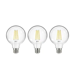 LED hehkulamppu, E27, G95, 3.8W, 2700K, 806lm, 3 kpl