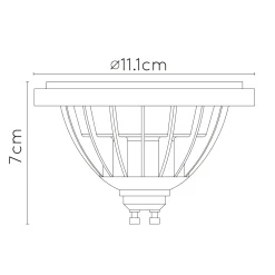 LED-heijastin GU10 12W 3000K dim to warm musta