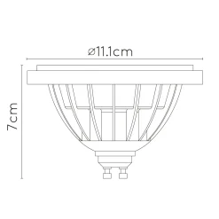 LED-heijastin GU10 12W 3000K dim to warm musta