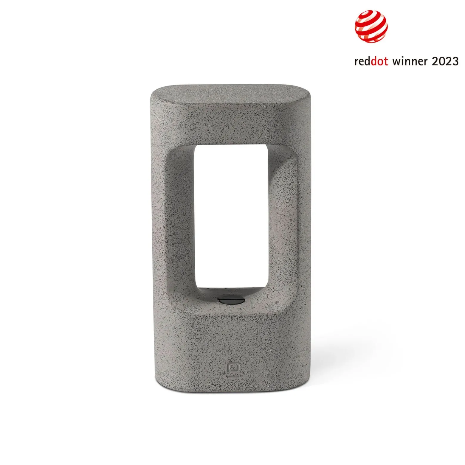 LED-jalustavalaisin Totem, harmaa, betoni, korkeus 28,5 cm