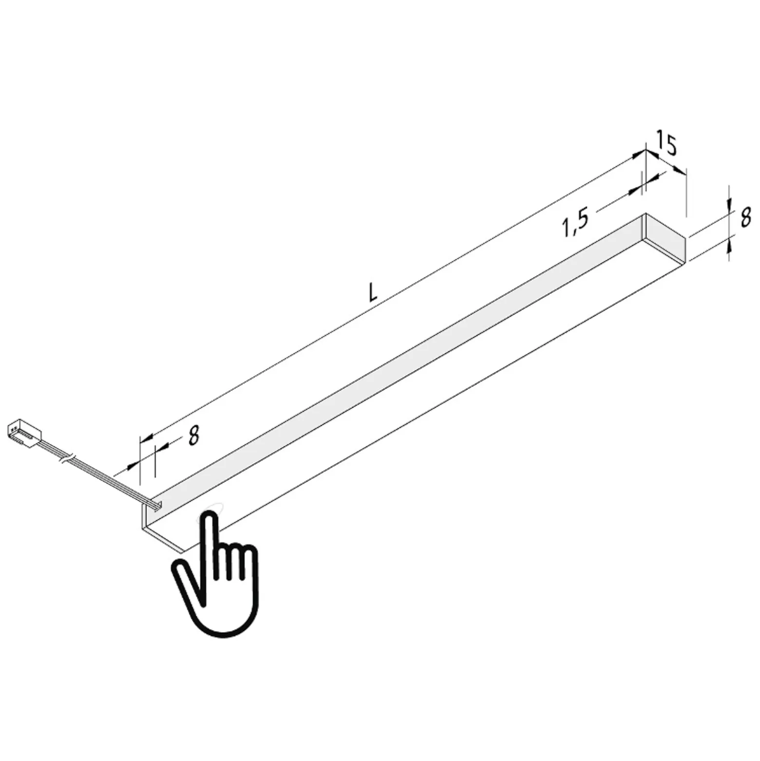 LED-kaapin alavalo Top-Stick FMT, 3000K, 120cm