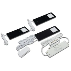LED-kaapinalusvalaisin Eco-Pad F 3 kpl 3000K musta