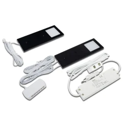 LED-kaapinalusvalaisin Eco-Pad F 2 kpl 3000K musta