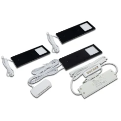 LED-kaapinalusvalaisin Eco-Pad F 3 kpl 4000K musta
