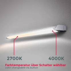 LED-kaapinalusvalaisin Gina, hopea, 2700 K/4000 K