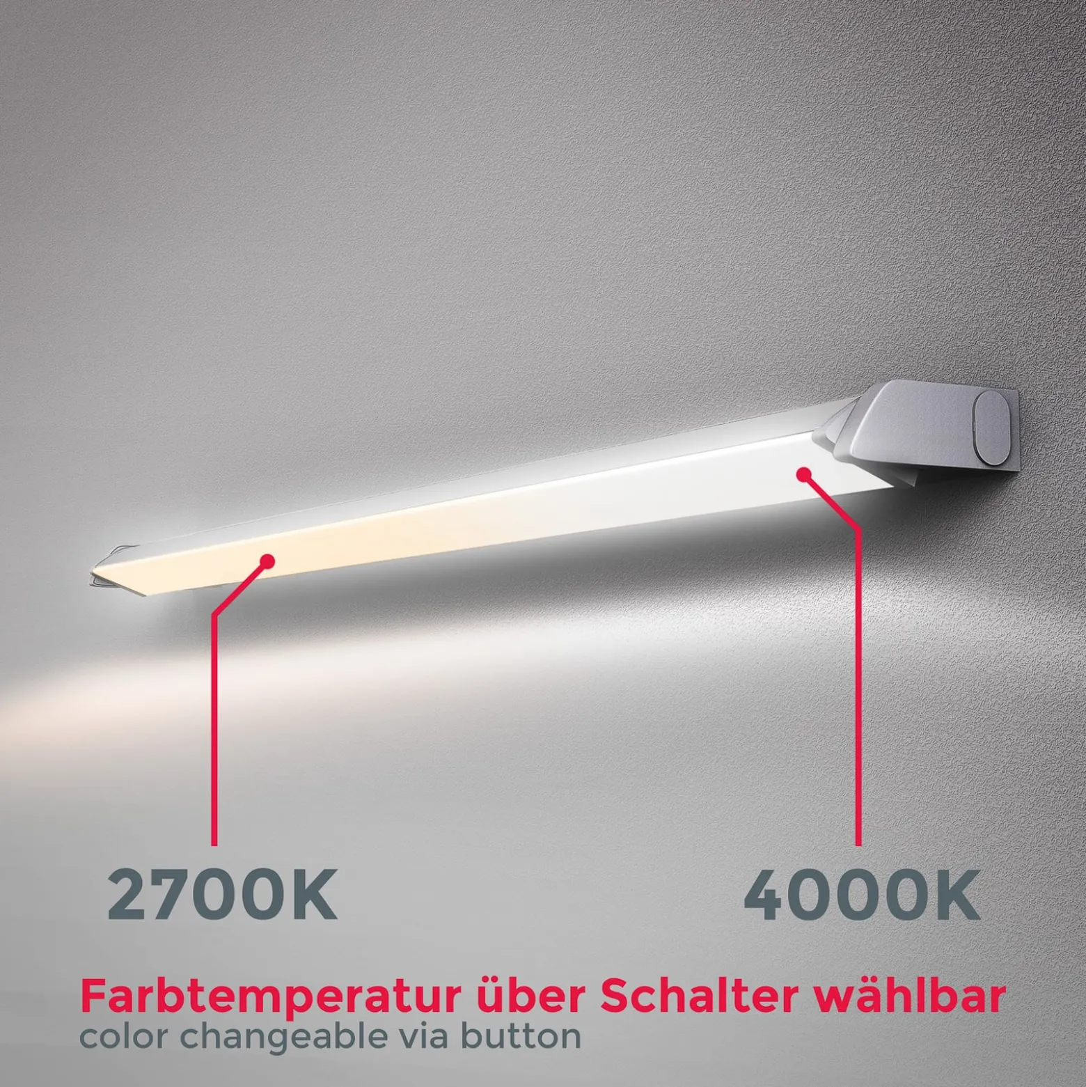 LED-kaapinalusvalaisin Gina, hopea, 2700 K/4000 K
