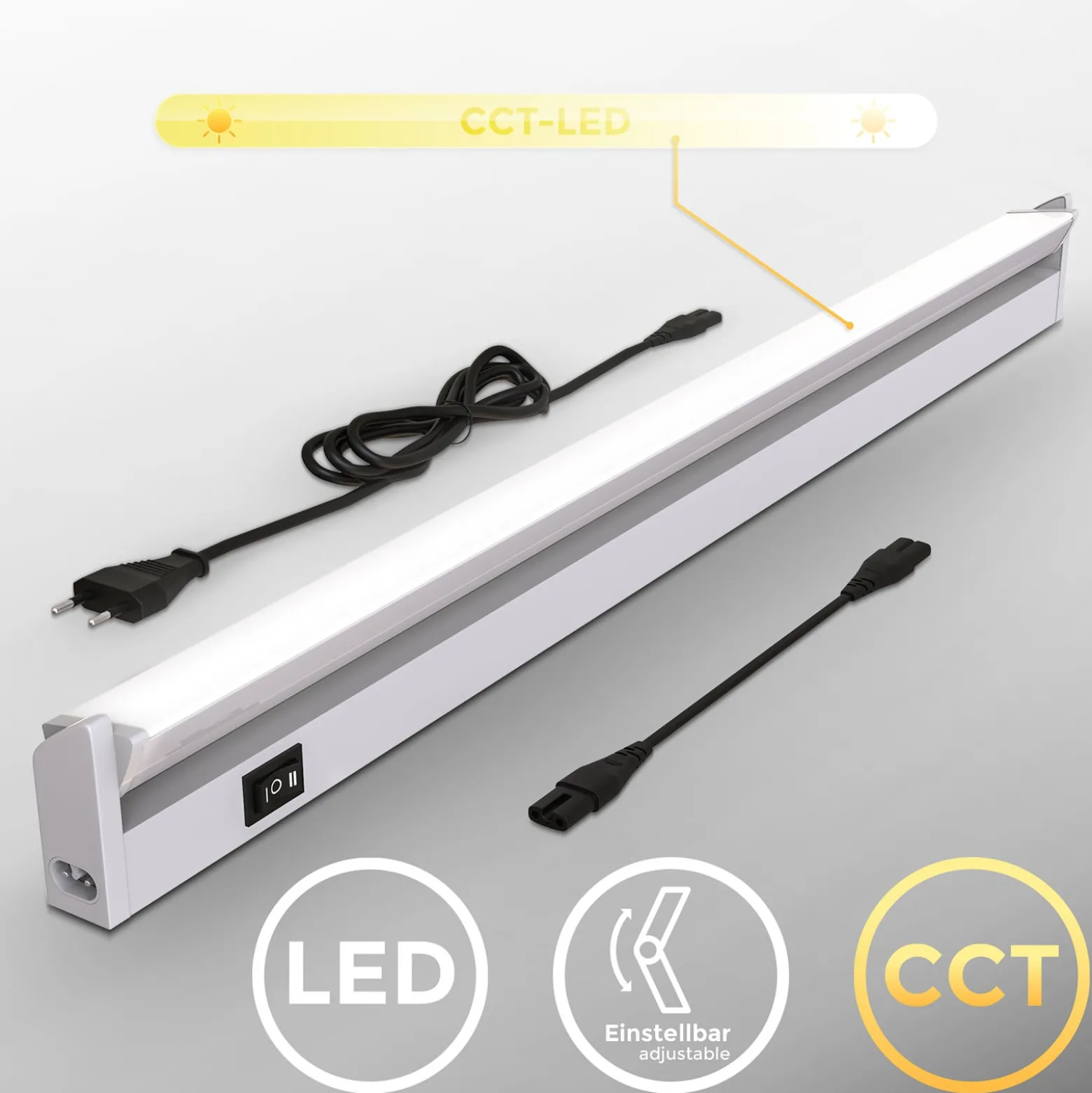 LED-kaapinalusvalaisin Gina, hopea, 2700 K/4000 K