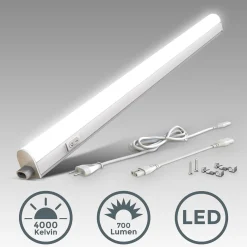 LED-kaapinalusvalaisin June, valkoinen, pituus 57,3 cm, 4 000 K