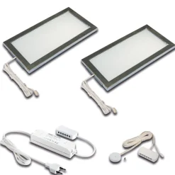 LED-kaapinalusvalaisin Sky himmennin 2 kpl 3000K ruostumaton teräs