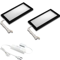LED-kaapinalusvalaisin Sky 2 kpl, 4 000 K, musta