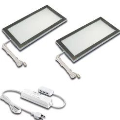 LED-kaapinalusvalaisin Sky 2 kpl 4.000K ruostumaton teräs