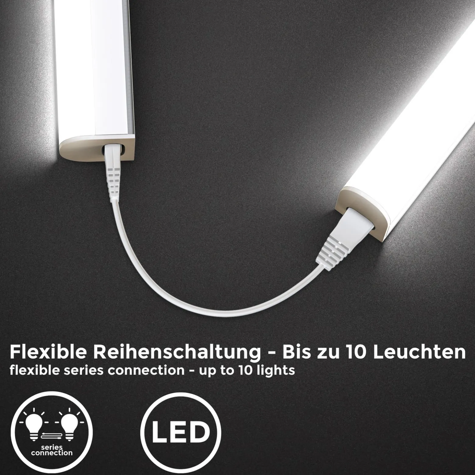 LED-kaapinalusvalaisin Xaver, pituus 57,3 cm, 2 kpl:n sarja 4000 K