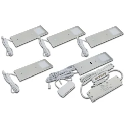LED-kaapinalusvalo Eco-Pad F 5 kpl 3000K, alumiini