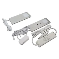 LED-kaapinalusvalo Eco-Pad F 2 kpl 3000K, alumiini