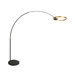 LED-kaarivalaisin Ringlux, musta/kultainen, metalli, CCT, himmennettävä