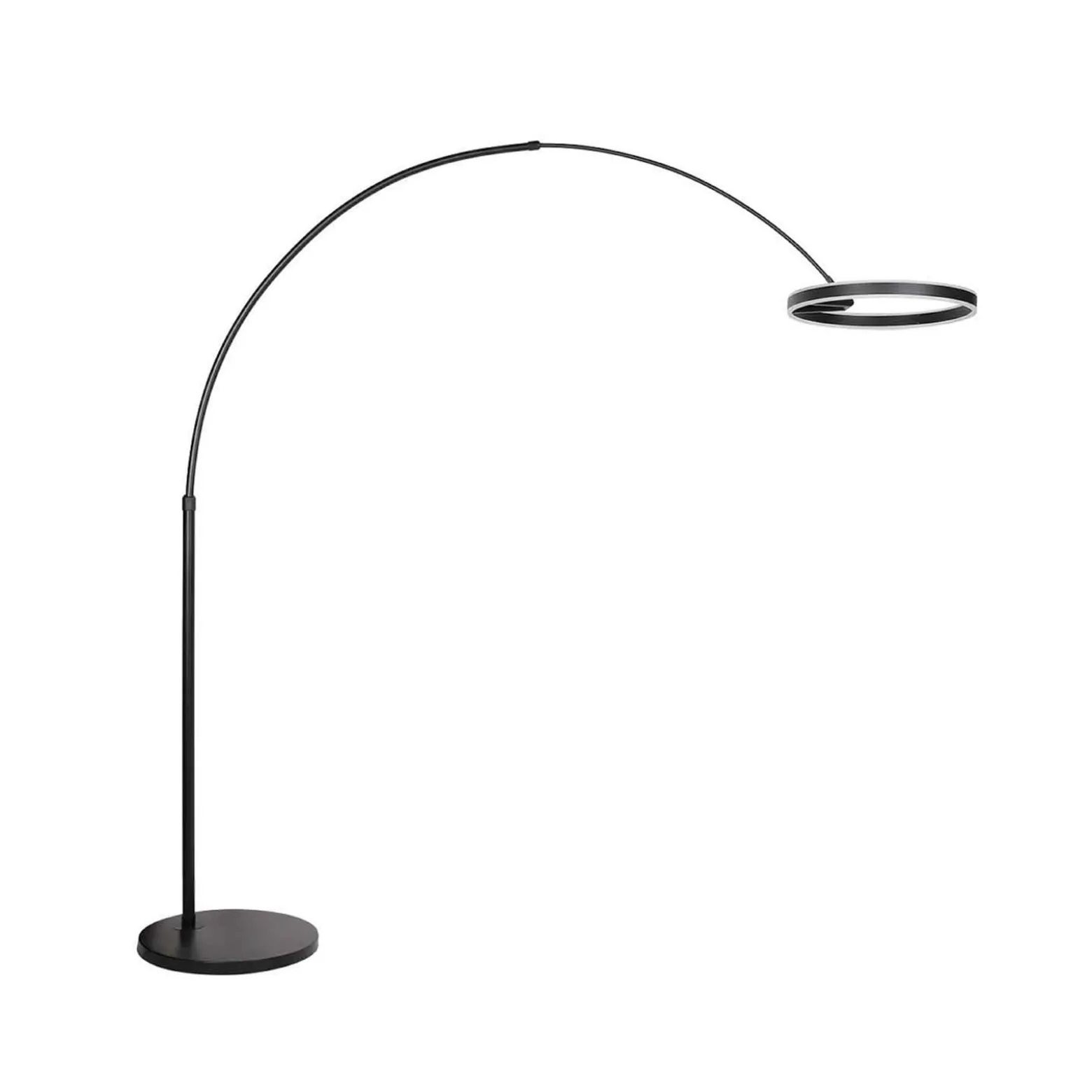 LED-kaarivalaisin Ringlux, musta, metalli, CCT, himmennettävä