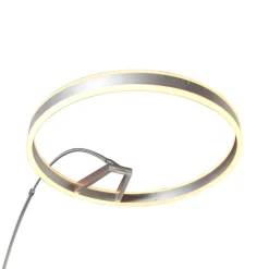 LED-kaarivalaisin Ringlux, teräksenvärinen, metalli, CCT, himmennin