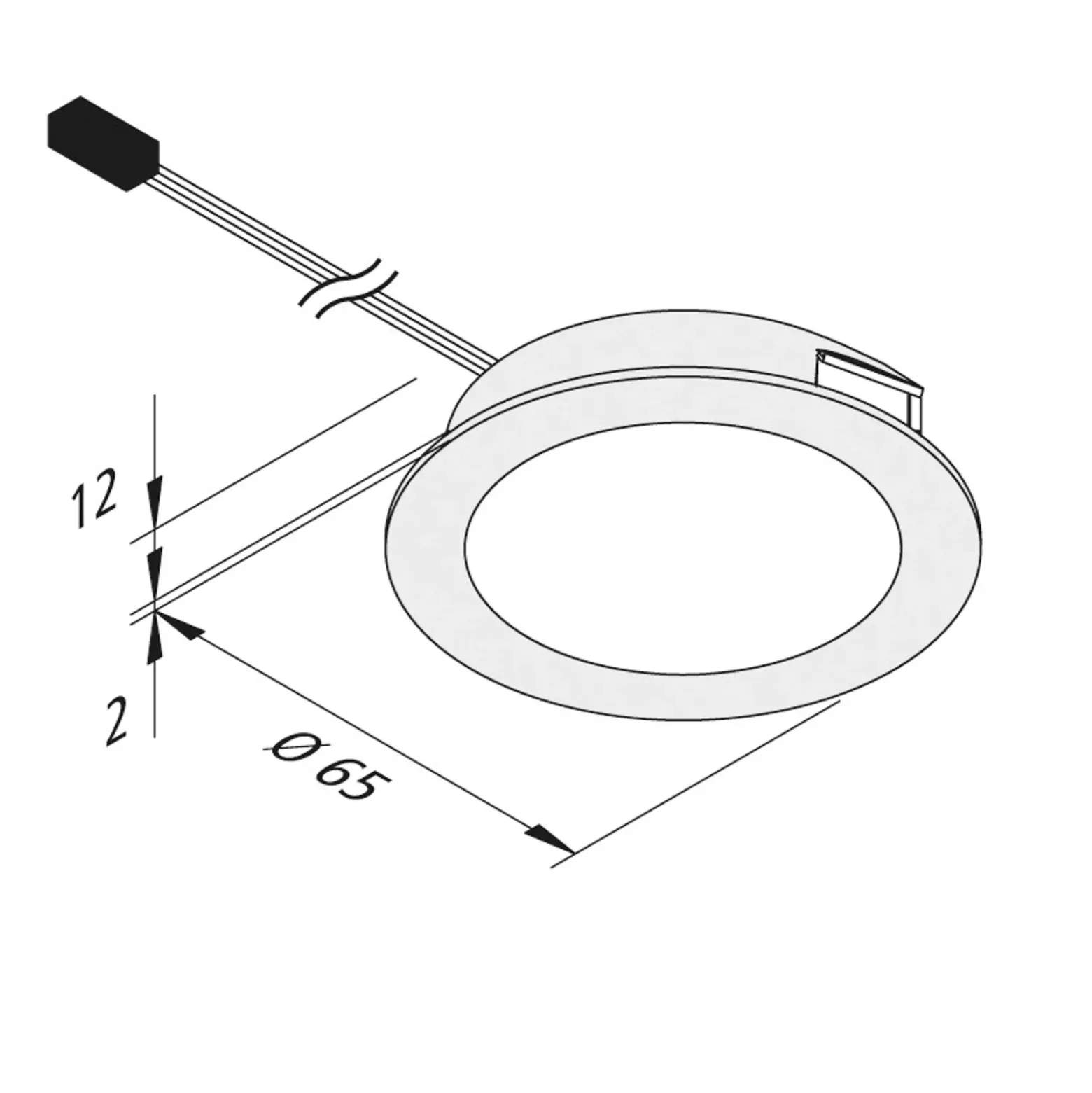LED-kalusteuppovalo Dynamic FAR 58 teräs 3W CCT