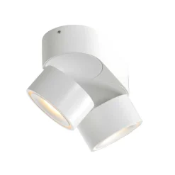 LED-kattokohdevalo Fez, valkoinen, 2-lamppuinen, metalli, kääntyvä