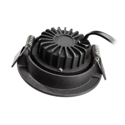 LED-kattoon upotettava valaisin Dione, IP44, 4000 K, musta, himmeä
