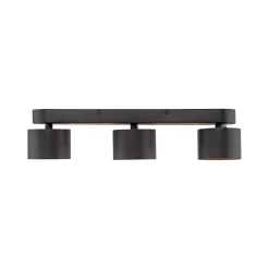 LED-kattospotti PURE Cup, musta, pituus 56 cm, metallia, 3-lamppuinen