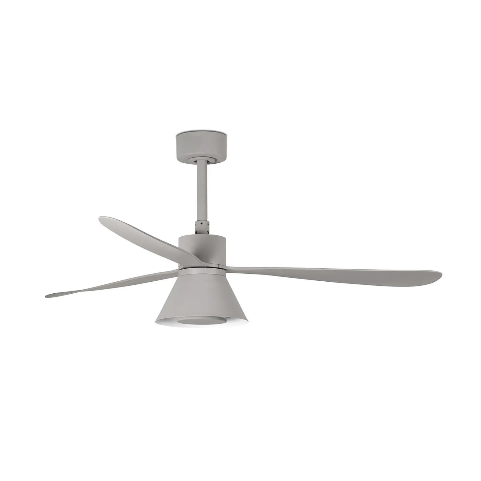 LED-kattotuuletin Amelia Cone L, harmaa, DC, hiljainen, 132 cm