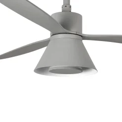 LED-kattotuuletin Amelia Cone L, harmaa, DC, hiljainen, 132 cm