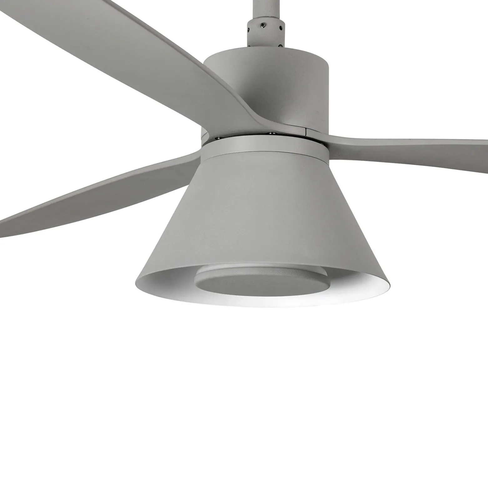 LED-kattotuuletin Amelia Cone L, harmaa, DC, hiljainen, 132 cm