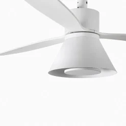 LED-kattotuuletin Amelia Cone L, valkoinen, tasavirtakäyttöinen, hiljainen, 132