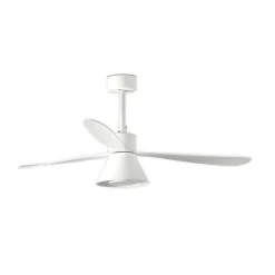 LED-kattotuuletin Amelia Cone L, valkoinen, tasavirtakäyttöinen, hiljainen, 132