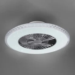 LED-kattotuuletin Harstad, kristallikehys