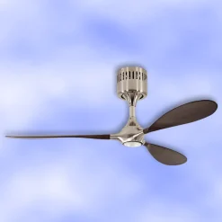 LED-kattotuuletin Helico, hiljainen, pähkinä Ø 132 cm