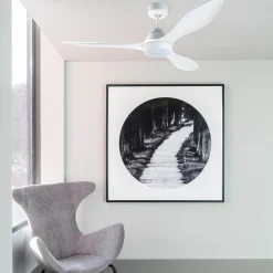 LED-kattotuuletin Polaris L, 3-siipinen, valkoinen