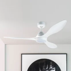 LED-kattotuuletin Polaris L, 3-siipinen, valkoinen