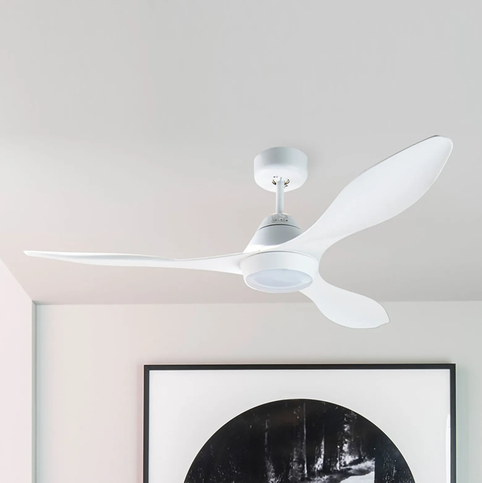 LED-kattotuuletin Polaris L, 3-siipinen, valkoinen