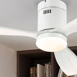 LED-kattotuuletin Siroco, valkoinen, Ø 132 cm, hiljainen, CCT