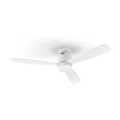LED-kattotuuletin Siroco, valkoinen, Ø 132 cm, hiljainen, CCT