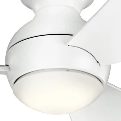 LED-kattotuuletin Sola, IP23 valkoinen mattapintainen