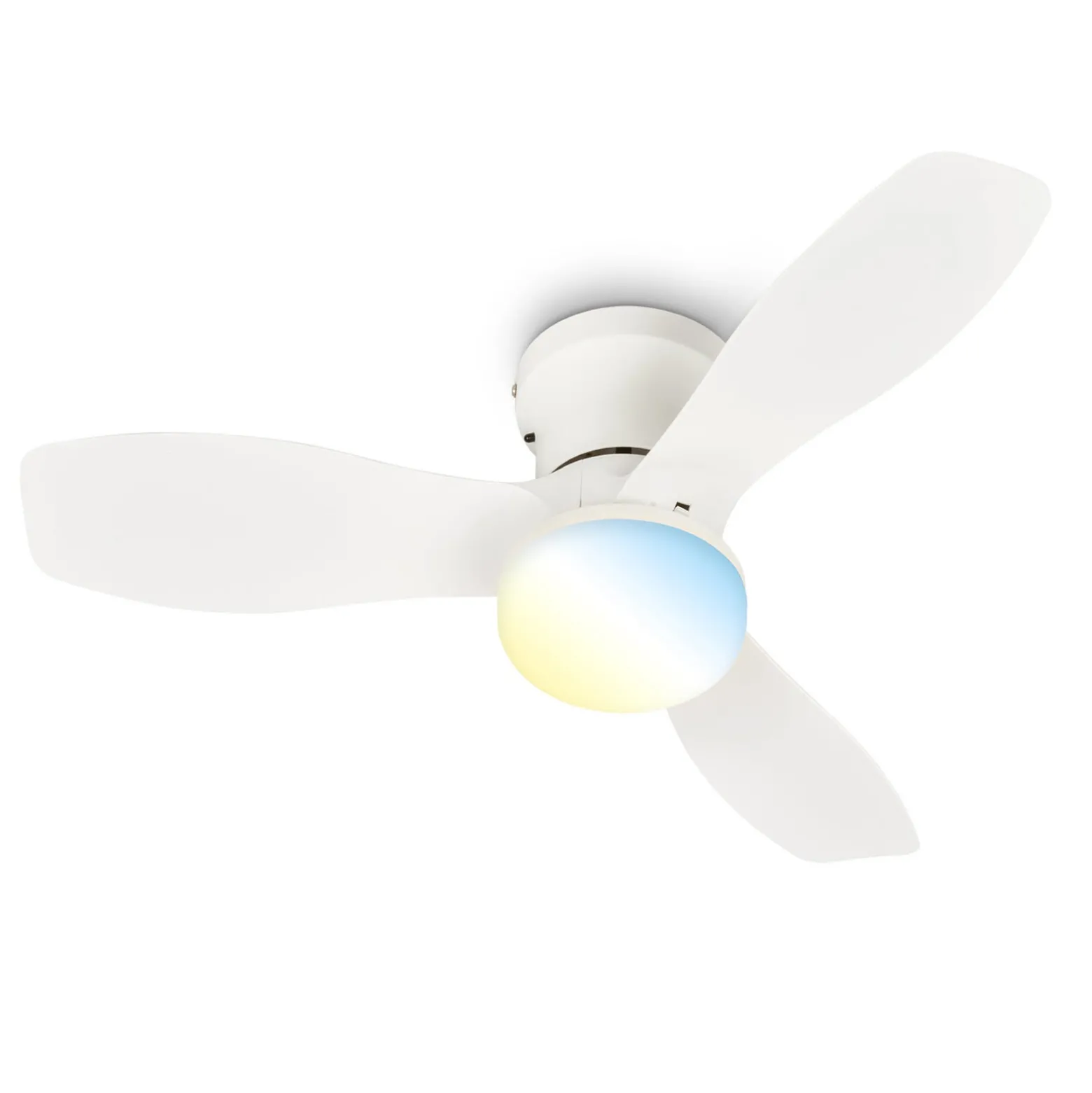 LED-kattotuuletin, tasavirtamoottori, valkoinen, halkaisija 60 cm, CCT
