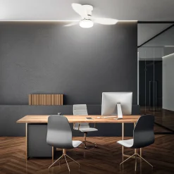 LED-kattotuuletin, tasavirtamoottori, valkoinen, halkaisija 60 cm, CCT