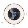 LED-kattotuuletin Venika, musta CCT, kaukosäädin, halkaisija 48,6 cm