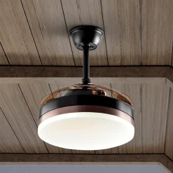 LED-kattotuuletin Vento musta/pronssi/savunvärinen Ø 90 cm hiljainen