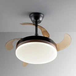 LED-kattotuuletin Vento musta/pronssi/savunvärinen Ø 90 cm hiljainen