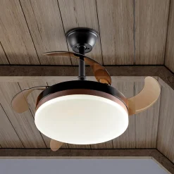 LED-kattotuuletin Vento musta/pronssi/savunvärinen Ø 90 cm hiljainen