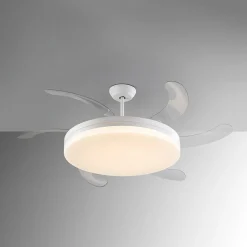 LED-kattotuuletin Vento valkoinen/kirkas, DC Ø 150 cm hiljainen