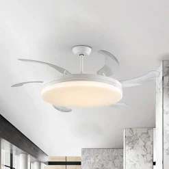 LED-kattotuuletin Vento valkoinen/kirkas, DC Ø 150 cm hiljainen